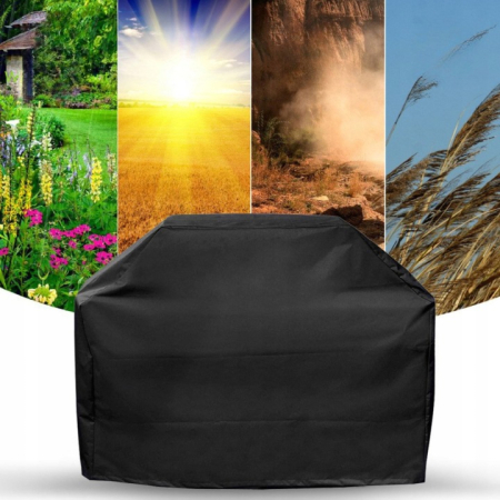 Husa de protectie pentru gratar, tesatura oxford impermeabila, protectie UV, 145x61x117 cm, negru [3]