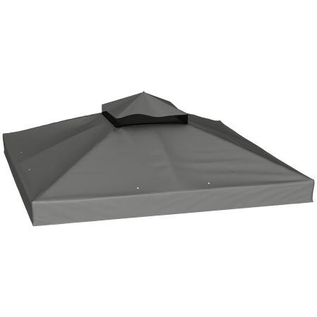  Husa de schimb pentru pavilion 3 x 3 m, prelata de schimb pentru pavilion cu orificii de scurgere a apei, UPF30+, protectie solara, gri inchis [6]