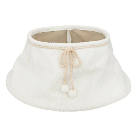 Decoratiuni si figurine - Husa decorativa tip fusta pentru bradul de Craciun, pufoasa, diametru 56 cm, alb