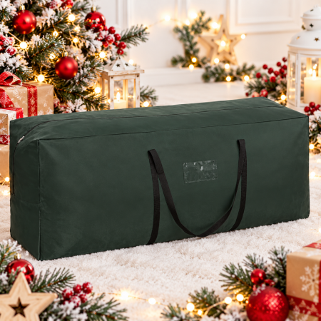 Decoratiuni Craciun - Husa depozitare brad artificial 125x50x40 cm, poliester, verde