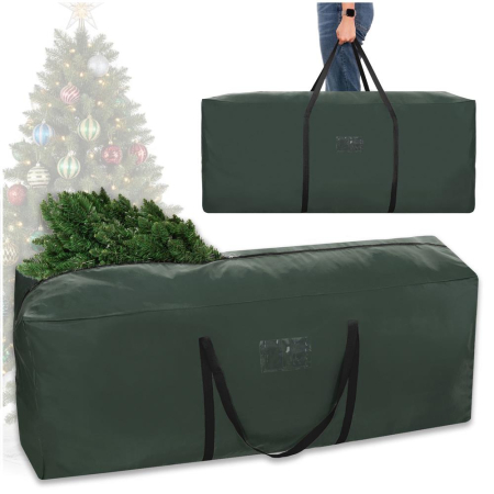 Husa depozitare brad artificial 125x50x40 cm, poliester, verde [6]
