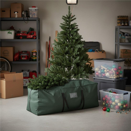 Husa depozitare brad artificial 125x50x40 cm, poliester, verde [8]