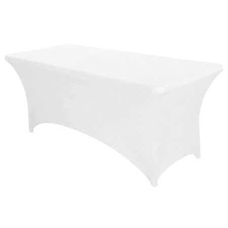 Husa elastica pentru masa gradina sau evenimente, poliester si spandex, 183x76x74 cm, alb [7]