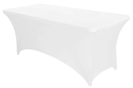 Husa elastica pentru masa gradina sau evenimente, poliester si spandex, 240x76x74 cm, alb [1]