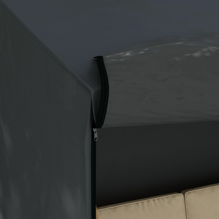  Husa pentru Balansoar de Gradina cu 3 Locuri, Impermeabila si Anti-UV, 220x125x172 cm, Negru [7]