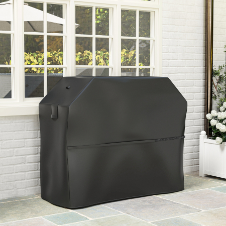  Husa pentru Gratar Impermeabila din Material Oxford 600D UPF30+ si Rezistenta la Vant, 147x61x122 cm, Negru [6]