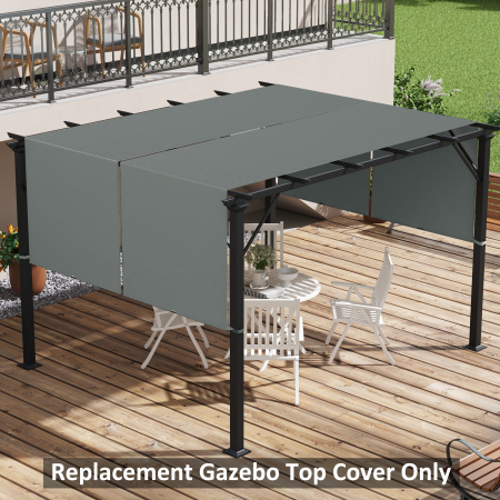  Husa pentru Pergola 3x3 m din Poliester cu Buzunare si Curele, 488x122 cm, Gri Carbune [1]