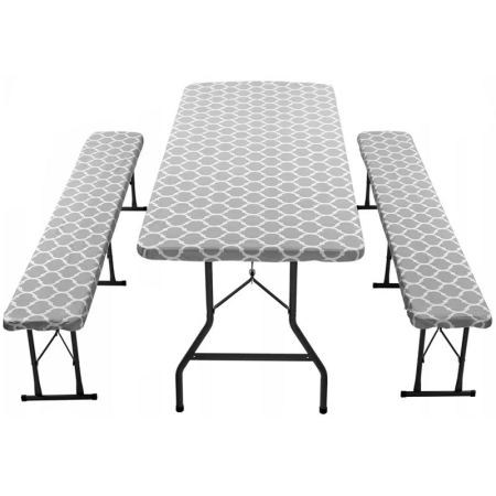 Husa pentru set mobilier gradina, 1 masa si 2 banci, impermeabila, 76x183cm, gri [0]