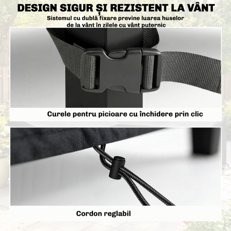  Huse pentru Mobilier de Gradina 4 Piese, Impermeabile, Negru [5]