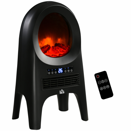 Instalatii sanitare, termice & climatizare -  Incalzitor cu ventilator cu 3 moduri de incalzire cu temperatura reglabila si telecomanda, din ABS, 33,7x25,5x60,4 cm, negru