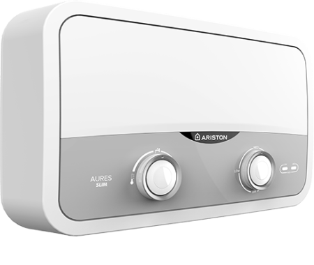 Incalzitor electric instant Ariston Aures Slim Flow 5.5kW, alimentare un singur punct, kit dus inclus [1]
