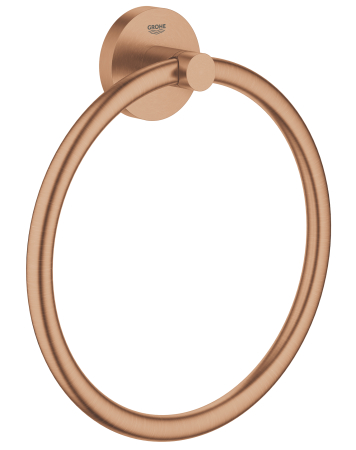 Accesorii baie - Inel prosop Grohe 40365DL1, Essentials, 180 mm, fixare ascunsa, mat, cupru