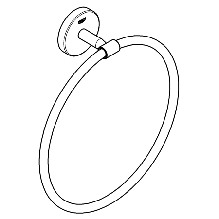 Inel prosop Grohe 40460001, 210 mm, 58 mm, 1 rafturi, 2 orificii instalare, pivotanta, pe perete, crom [3]