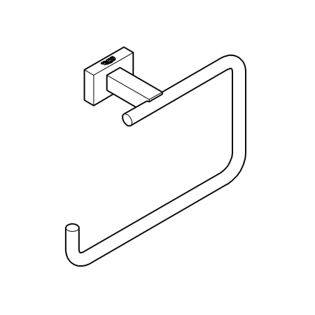 Inel prosop Grohe 40510DC1, Essentials Cube, pe perete, 200 mm, metal, mat, otel satinat [3]