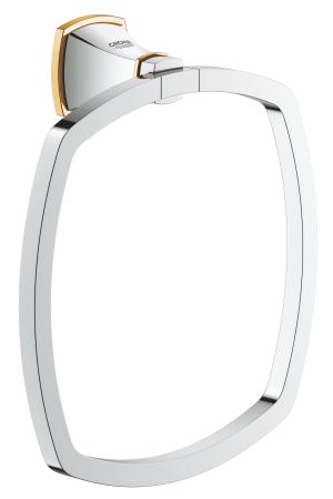 Baie - Inel prosop Grohe 40630IG0, Grandera, pe perete, 205 mm, metal, crom / auriu
