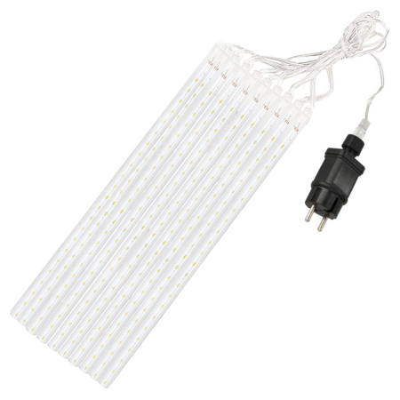 Instalatie de Craciun, 10 tuburi, 50cm, 480 LED, ploaie de meteoriti, alb [4]