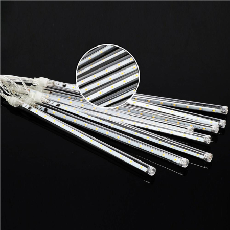 Instalatie de Craciun, 10 tuburi, 50cm, 480 LED, ploaie de meteoriti, alb [6]