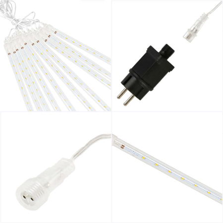 Instalatie de Craciun, 10 tuburi, 50cm, 480 LED, ploaie de meteoriti, albastru [11]