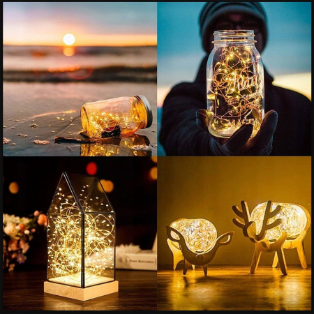 Instalatie lumina decorativa cu 300 LED-uri, 30m, pentru interior/exterior, iluminare galbena [2]