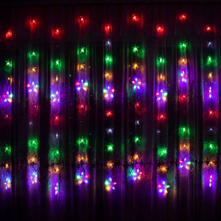 Instalatie lumina tip perdea cu 180 LED-uri, 2m, pentru interior/exterior, iluminare multicolor [9]