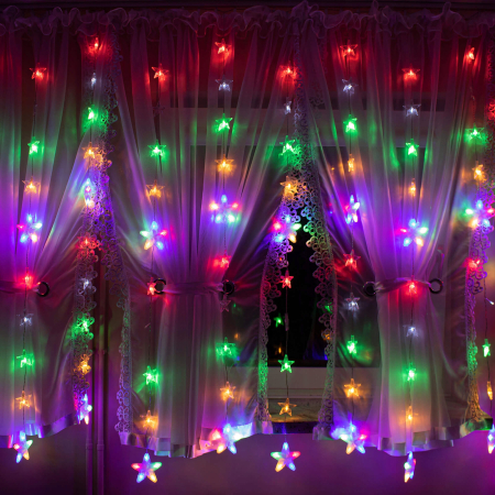 Instalatie lumina tip perdea cu 180 LED-uri, 2m, pentru interior/exterior, iluminare multicolor [10]