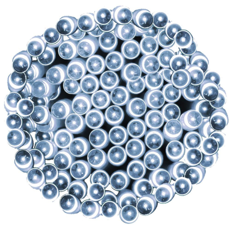 Instalatii luminoase - Instalatie lumini de exterior pentru gradina, 10 metri, 100 LED-uri, cu baterii, alb