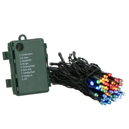 Instalatie lumini de exterior pentru gradina, 5 metri, 50 LED-uri, cu baterii, multicolor [6]