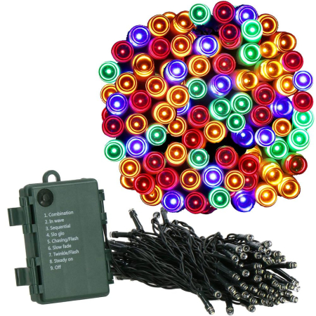 Instalatie lumini de exterior pentru gradina, 5 metri, 50 LED-uri, cu baterii, multicolor [3]