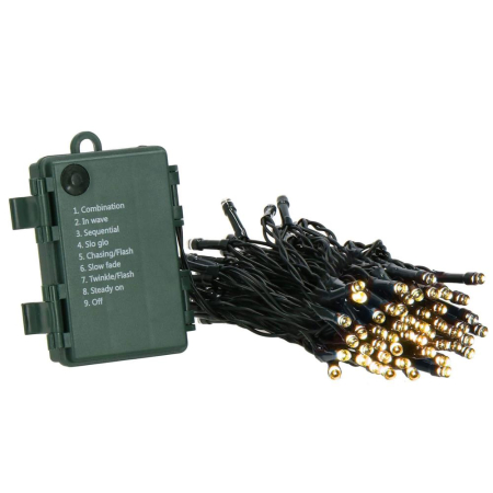 Instalatie lumini de exterior pentru gradina, 5 metri, 50 LED-uri, cu baterii, galben [7]