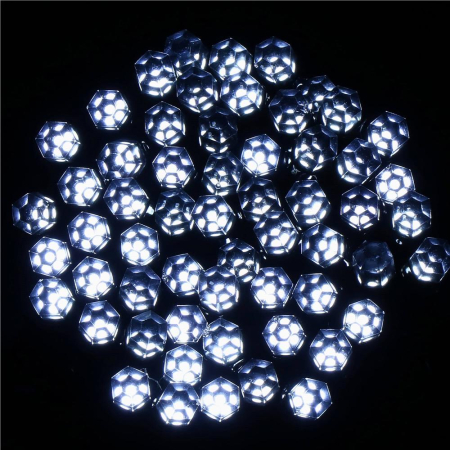 Instalatie lumini de exterior pentru gradina, 9 metri, 120 LED-uri forma cristal, cu baterii, alb [4]