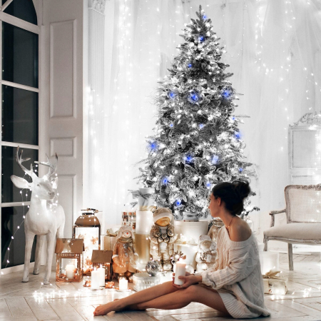 Instalatie lumini pentru bradul de Craciun, 61,5 metri, 1000 LED-uri cu flash, alb [8]