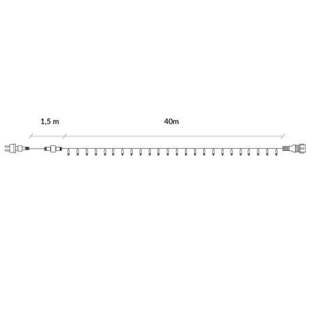 Instalatie luminoasa LED 41,5 m, 500 LED, IP44, pentru interior si exterior, alb rece + albastru flash [1]