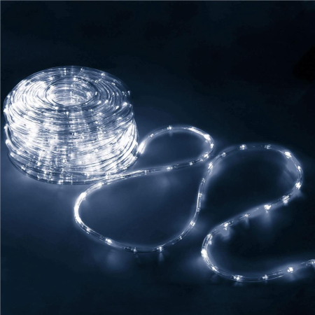 Instalatii luminoase brad - Instalatie tub furtun luminos pentru Craciun, 240 LED-uri, 10 m, pentru exterior, alb rece