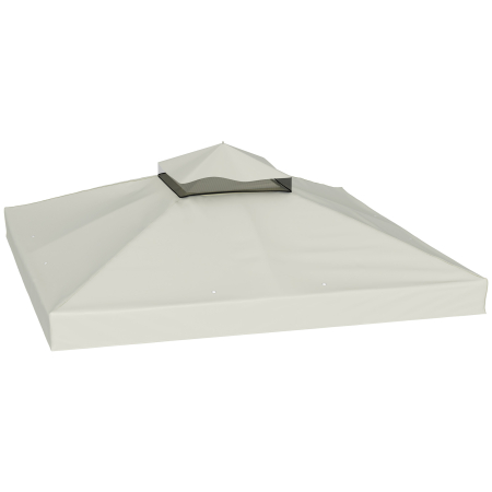 Gradina & balcon -  invelis de inlocuire pentru Pergola de Gradina cu Doua Nivele si Orificii de Drenaj, 300x300 cm, Alb Crem