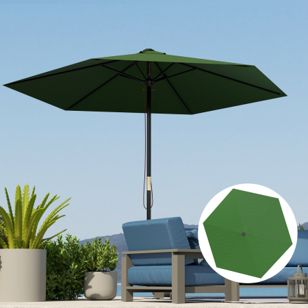  invelis de Schimb pentru Umbrela cu Orificii de Aerisire, Ø300 cm, Verde [6]