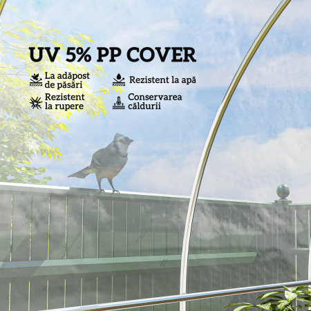  invelitoare de schimb pentru sera 6x10 m, folie pentru sere tip tunel din PP anti-UV si impermeabila, transparenta [3]