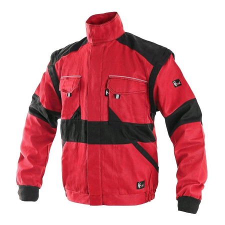 Echipamente protectia muncii - Jacheta de lucru Lux Eda, 100% Bumbac, Rosu/Negru, marime 46