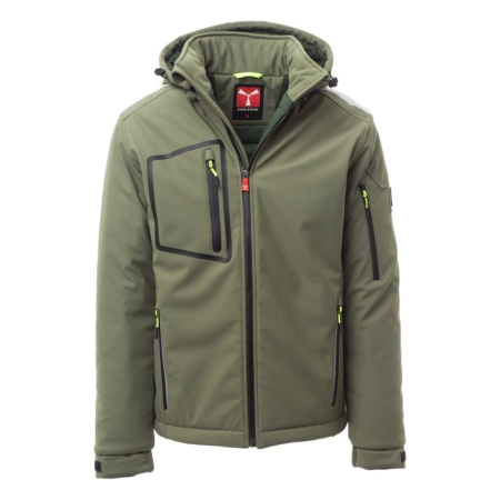 Scule & unelte - Jacheta softshell de iarna Payper Stream Pad, 100% Soft-Shell 78% nylon + 22% elastane, Military Green/Green, marime S
