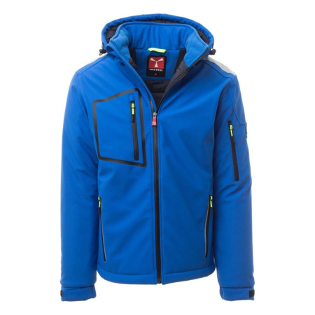 Scule & unelte - Jacheta softshell de iarna Payper Stream Pad, 100% Soft-Shell 78% nylon + 22% elastane, Royal Blue/Navy Blue, marime M