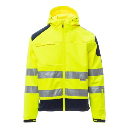 Jachete, bluze & hanorace - Jacheta softshell Payper Shine 2.0, 100% polyester Soft shell, Fluorescent Yellow/Navy Blue, marime 2XL