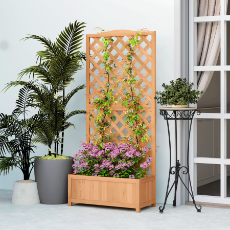  Jardiniera cu Grilaj pentru Plante - Maro [7]