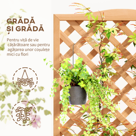  Jardiniera cu Grilaj pentru Plante - Maro [4]