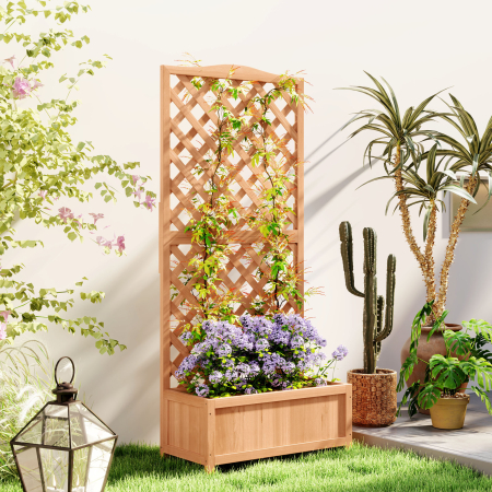  Jardiniera cu Grilaj pentru Plante - Maro [1]