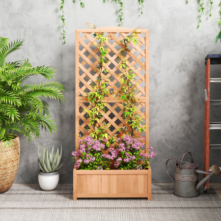  Jardiniera cu Grilaj pentru Plante - Maro [8]