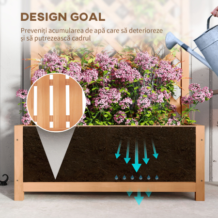  Jardiniera cu Grilaj pentru Plante - Maro [5]