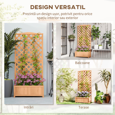  Jardiniera cu Grilaj pentru Plante - Maro [3]