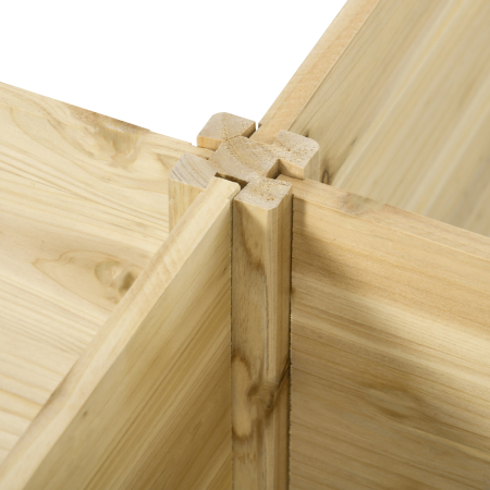  Jardiniera de Exterior 5 Piese modulare cu Fund Deschis din Lemn de Brad pentru Plante, Flori si Legume 230x230x28 cm, culoare Lemn natur [7]