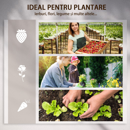  Jardiniera de Exterior 5 Piese modulare cu Fund Deschis din Lemn de Brad pentru Plante, Flori si Legume 230x230x28 cm, culoare Lemn natur [6]
