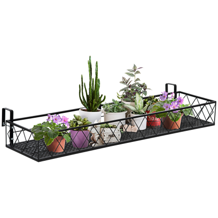 Living & hol - Jardiniera de Exterior  cu Carlige pentru Balustrada, Suport Ghivece pentru Balcon si Terasa din Metal