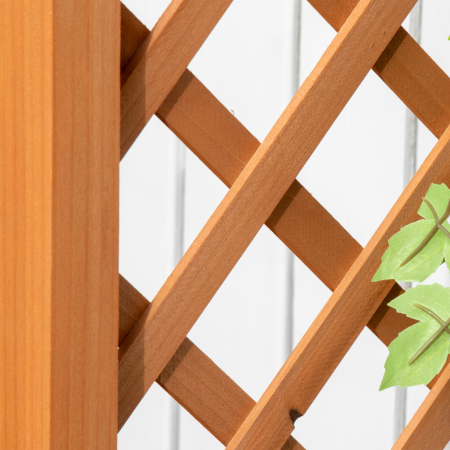  Jardiniera de Exterior din Lemn de Brad Maro cu Arc Decorativ si Grile pentru Plante Cataratoare, 83x36x152 cm [7]